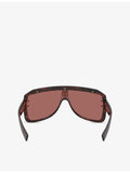 Dolce & Gabbana DG6205 shield-frame acetate sunglasses in tortoiseshell (British brand)