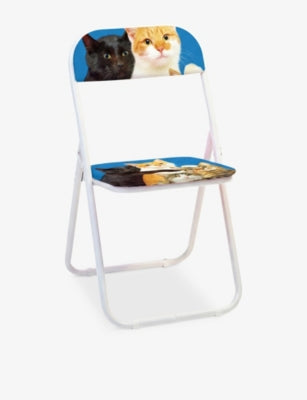 Seletti Polycats metal chair with graphic print, imported from the UK