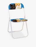 Seletti Polycats metal chair with graphic print, imported from the UK