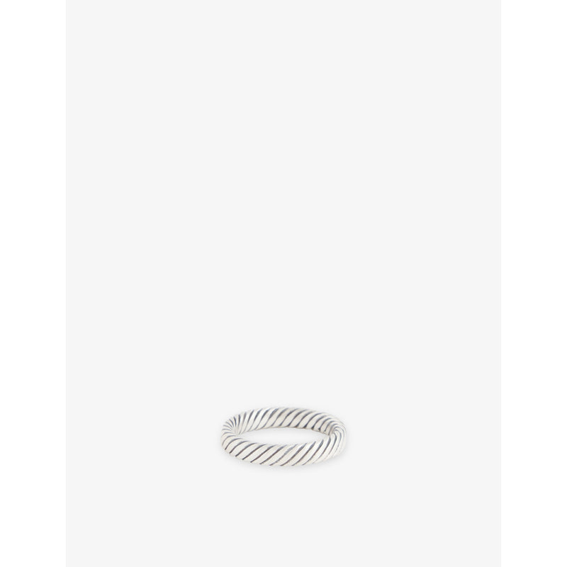 Halo Rope-Pattern Sterling-Silver Ring - N