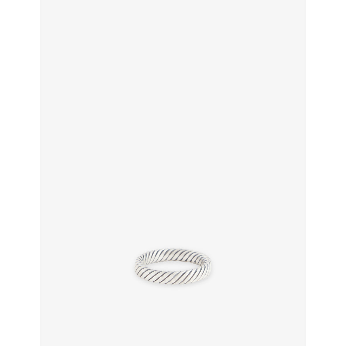Halo Rope-Pattern Sterling-Silver Ring - N