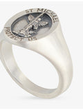 Serge Denimes sterling silver signet ring with St Michael engraving, UK version