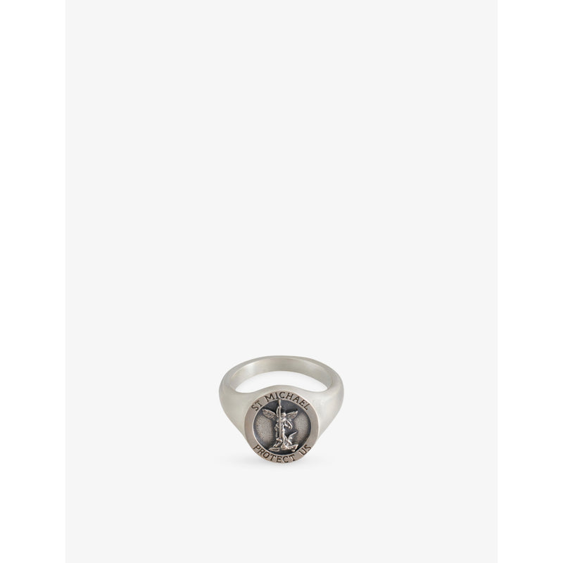 Archangel Signet Sterling-Silver Ring - N