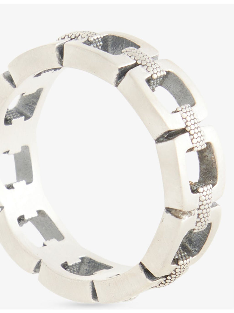 Serge Denimes sterling-silver ring with linked band, imported from the UK