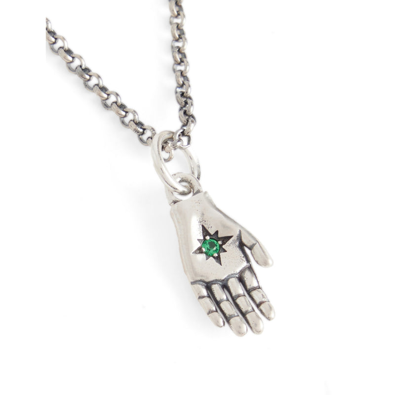 Serge DeNimes sterling silver pendant necklace with green cubic zirconia - British product