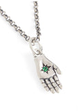 Serge DeNimes sterling silver pendant necklace with green cubic zirconia - British product