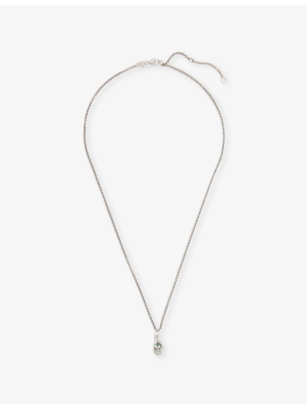 Serge DeNimes sterling silver pendant necklace with green cubic zirconia - British product