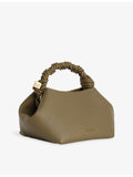 GANNI Bou Bag grained vegan leather top-handle bag, imported from the UK