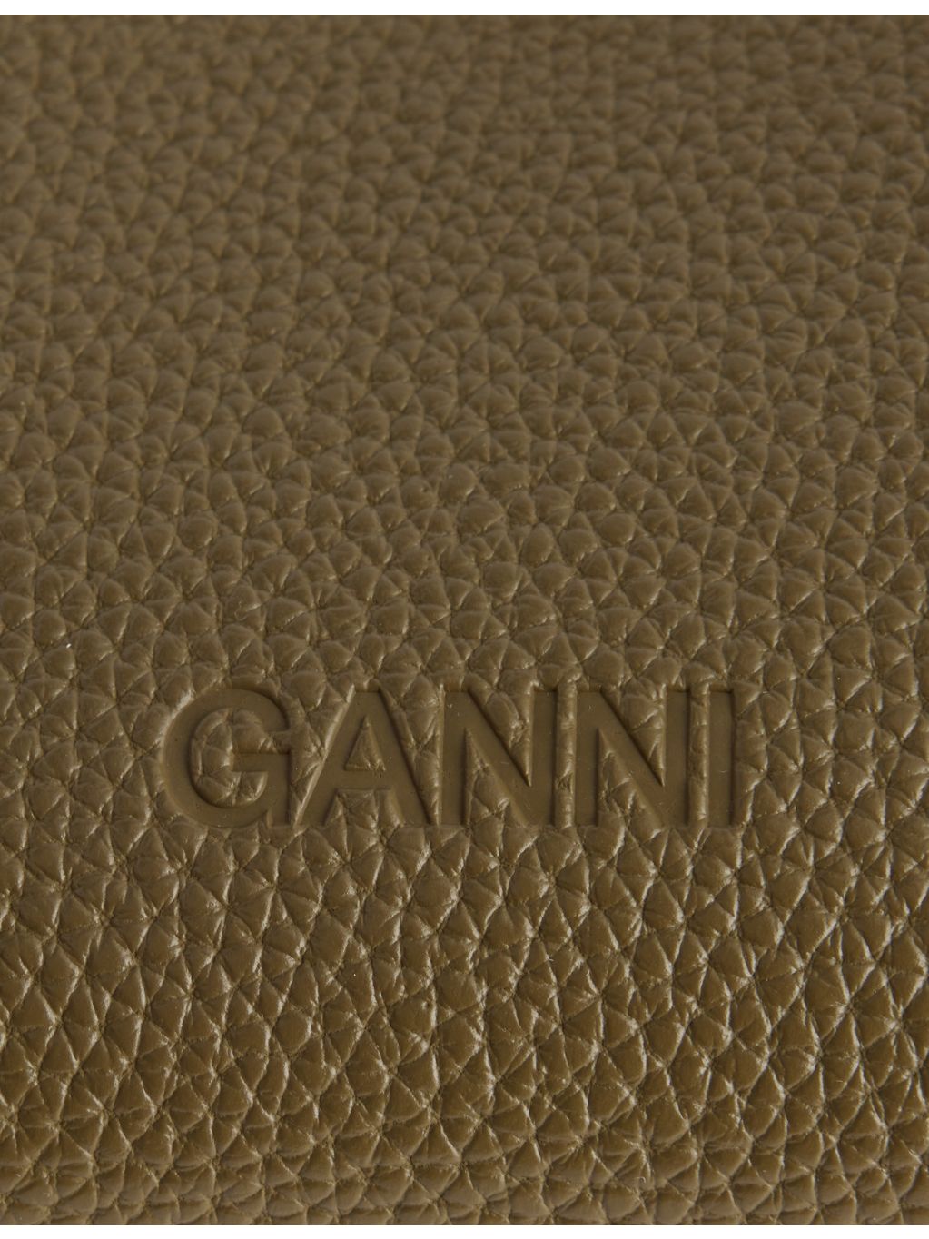 GANNI Bou Bag grained vegan leather top-handle bag, imported from the UK