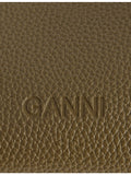 GANNI Bou Bag grained vegan leather top-handle bag, imported from the UK