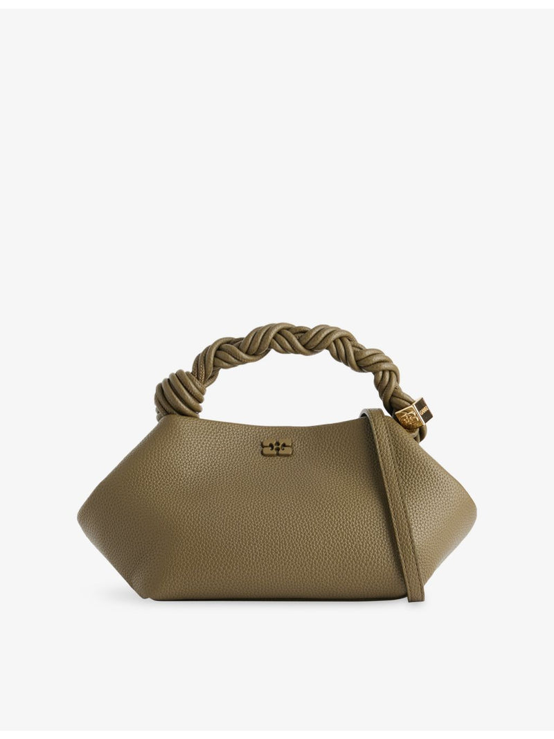 GANNI Bou Bag grained vegan leather top-handle bag, imported from the UK