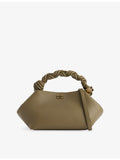 GANNI Bou Bag grained vegan leather top-handle bag, imported from the UK