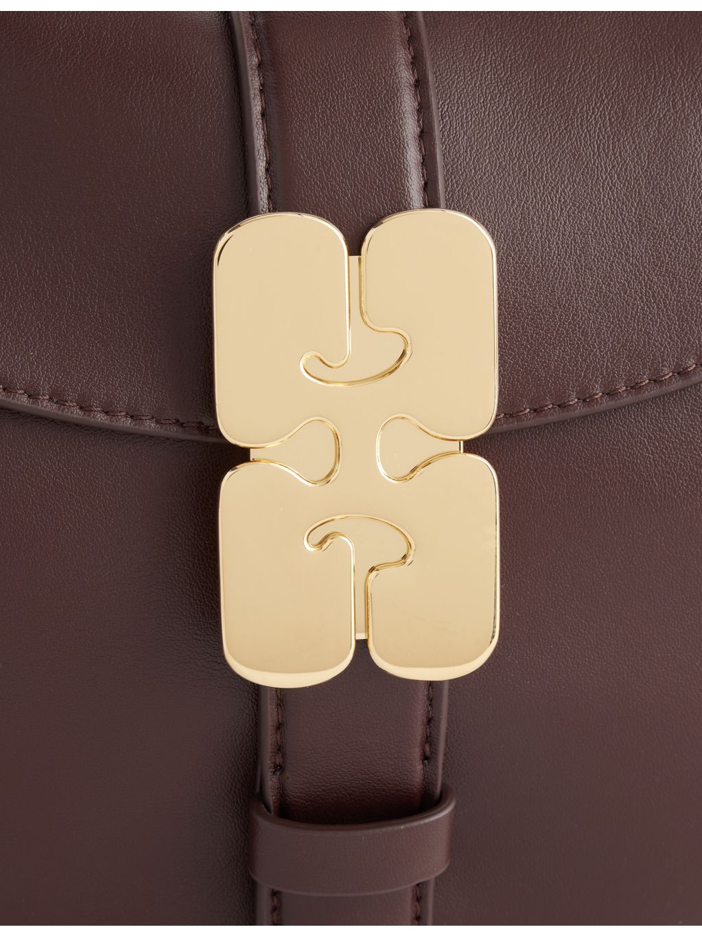 GANNI B-Kat leather shoulder bag with curved shape (British brand)