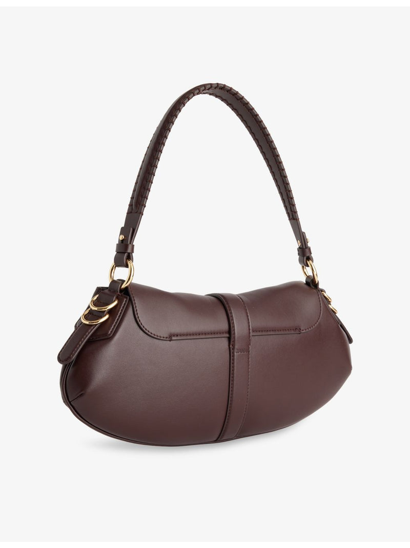GANNI B-Kat leather shoulder bag with curved shape (British brand)