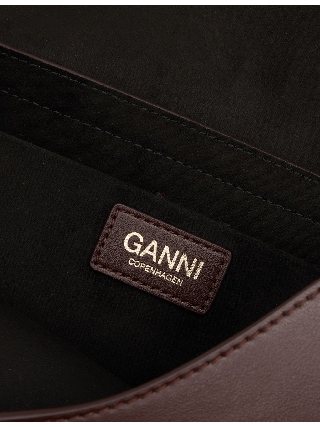 GANNI B-Kat leather shoulder bag with curved shape (British brand)