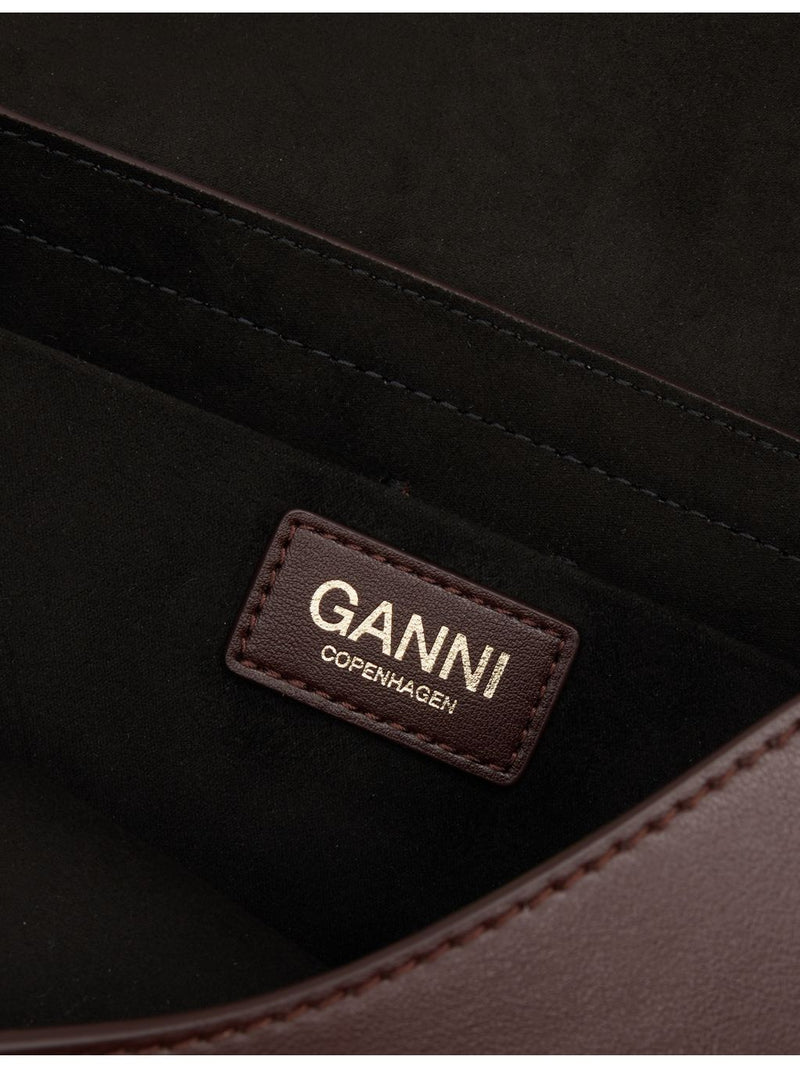 GANNI B-Kat leather shoulder bag with curved shape (British brand)
