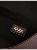 GANNI B-Kat leather shoulder bag with curved shape (British brand)