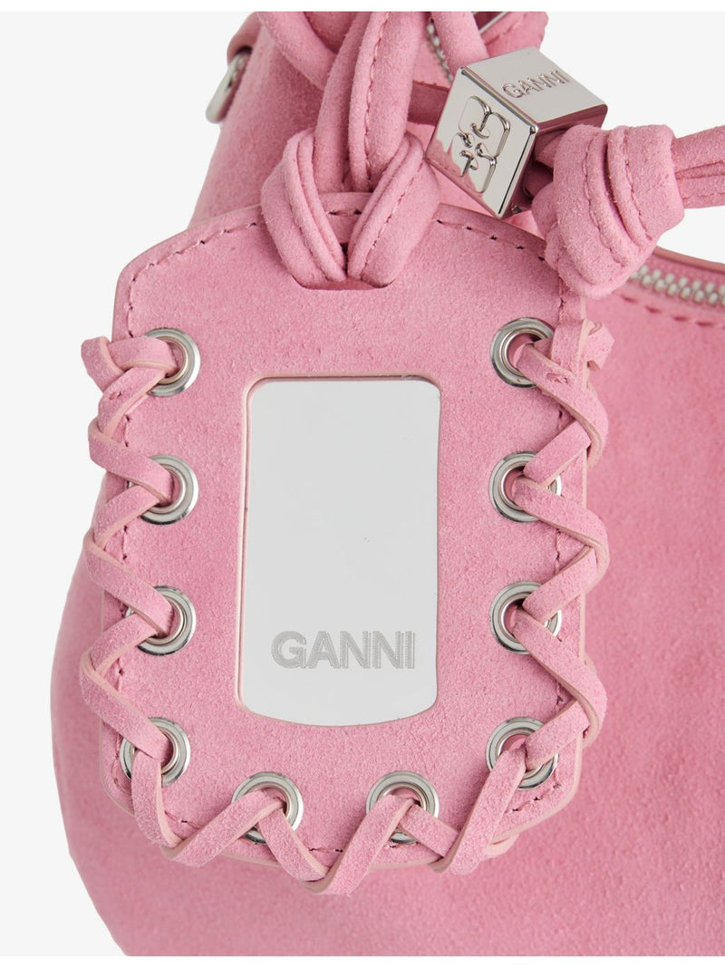 GANNI mini suede hobo bag with detachable strap, UK version
