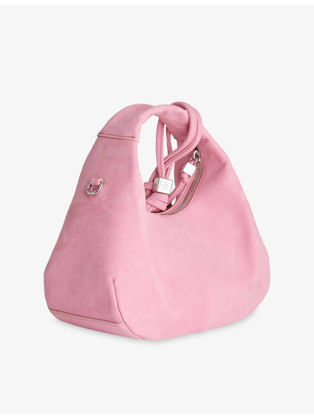 GANNI mini suede hobo bag with detachable strap, UK version