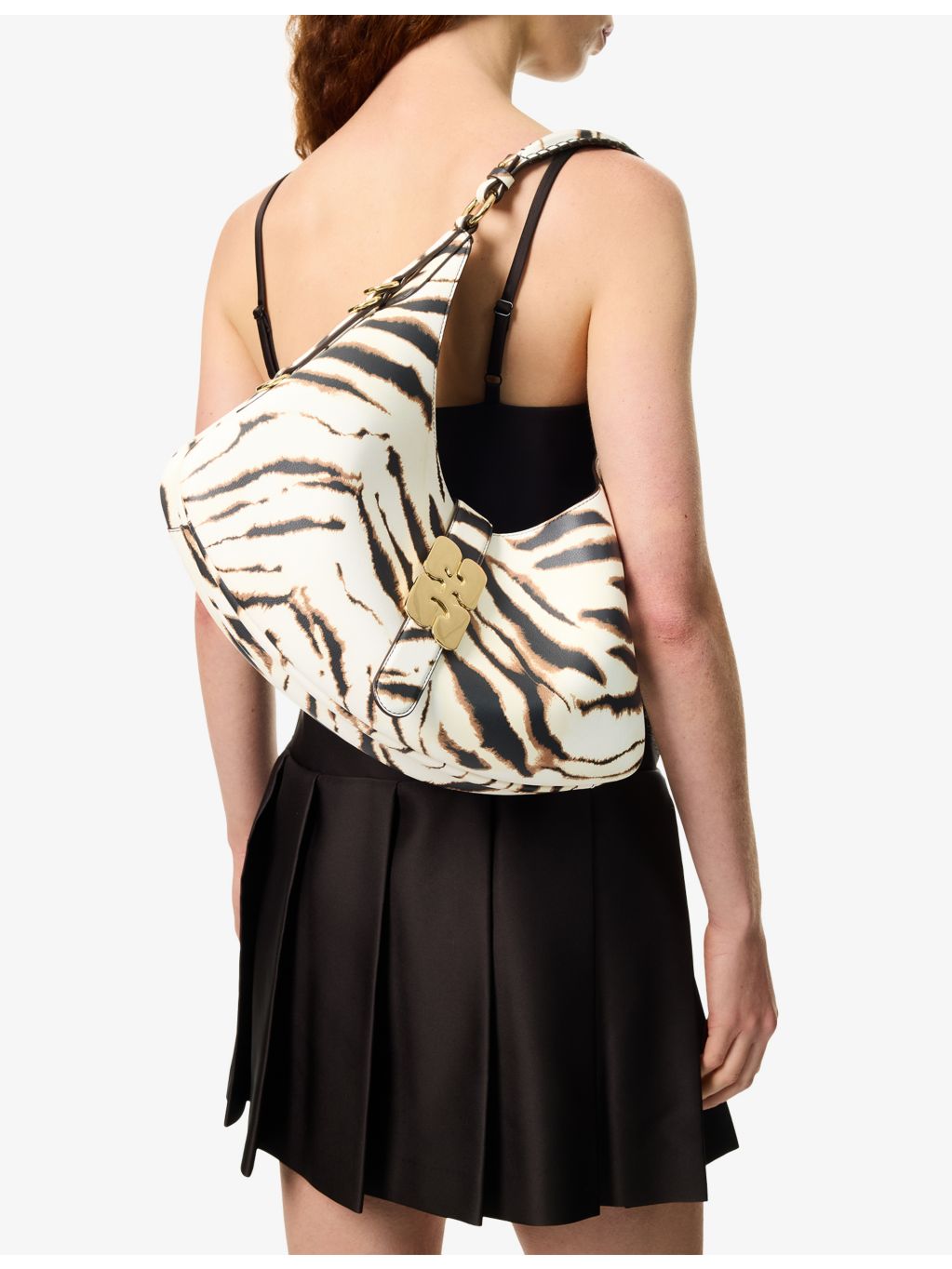 GANNI Kat Zebra small faux-leather shoulder bag - British product
