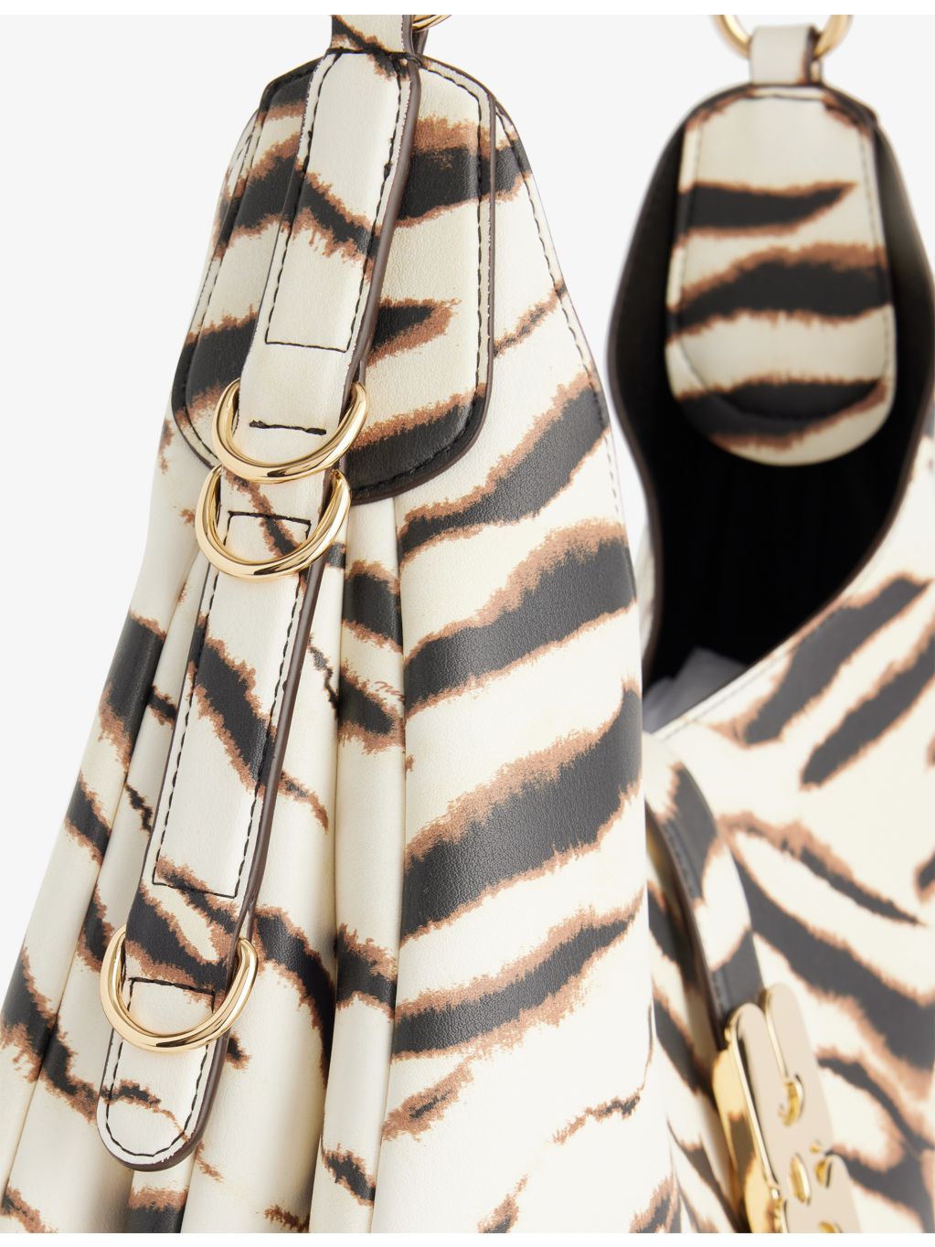 GANNI Kat Zebra small faux-leather shoulder bag - British product