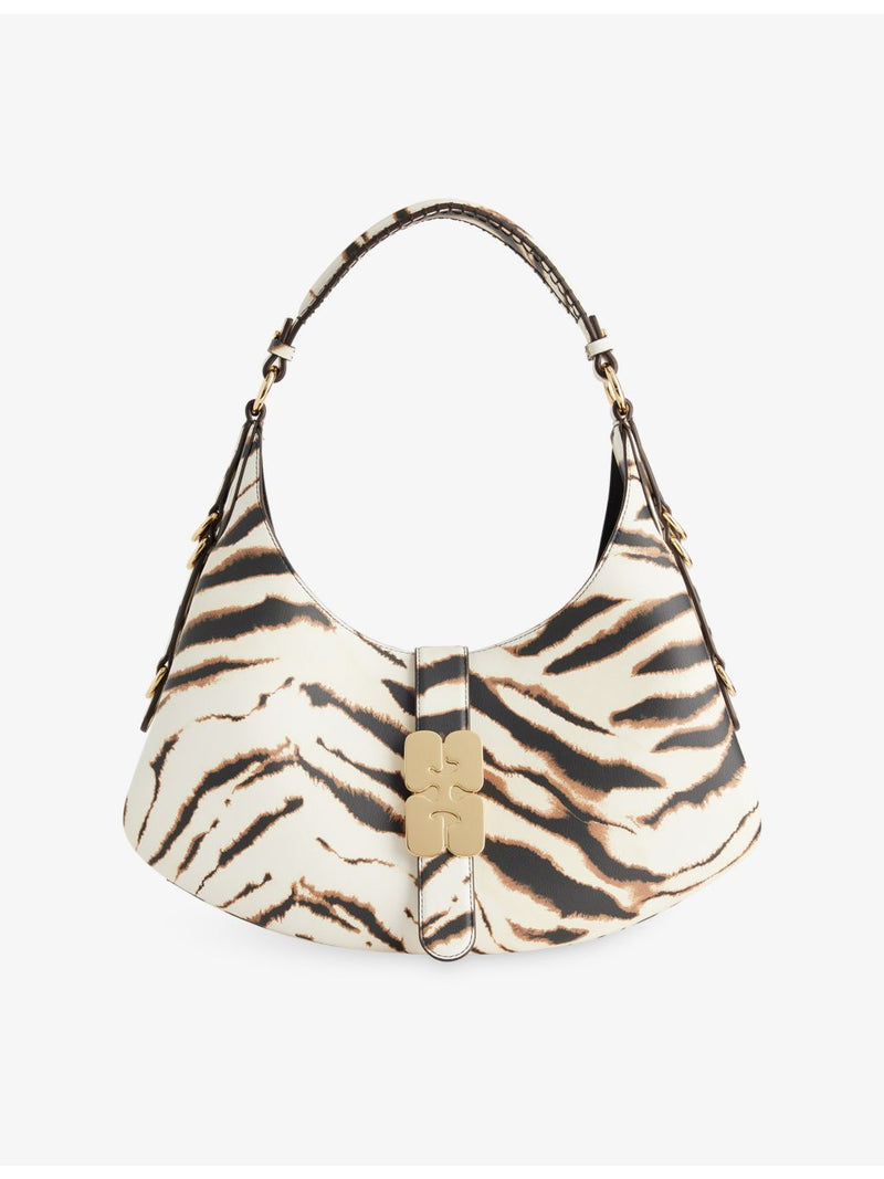 GANNI Kat Zebra small faux-leather shoulder bag - British product