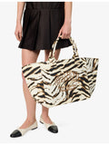 Ganni zebra print cotton shopper tote bag XXL (British brand)