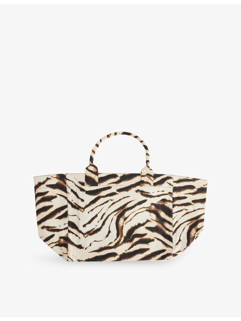 Ganni zebra print cotton shopper tote bag XXL (British brand)