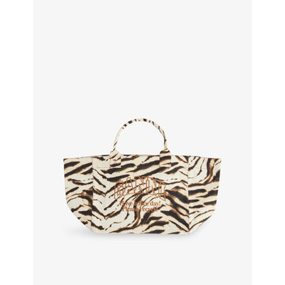 selfridges Ganni Zebra XXL Cotton Shopper Tote Bag- Buy online at McGrocer