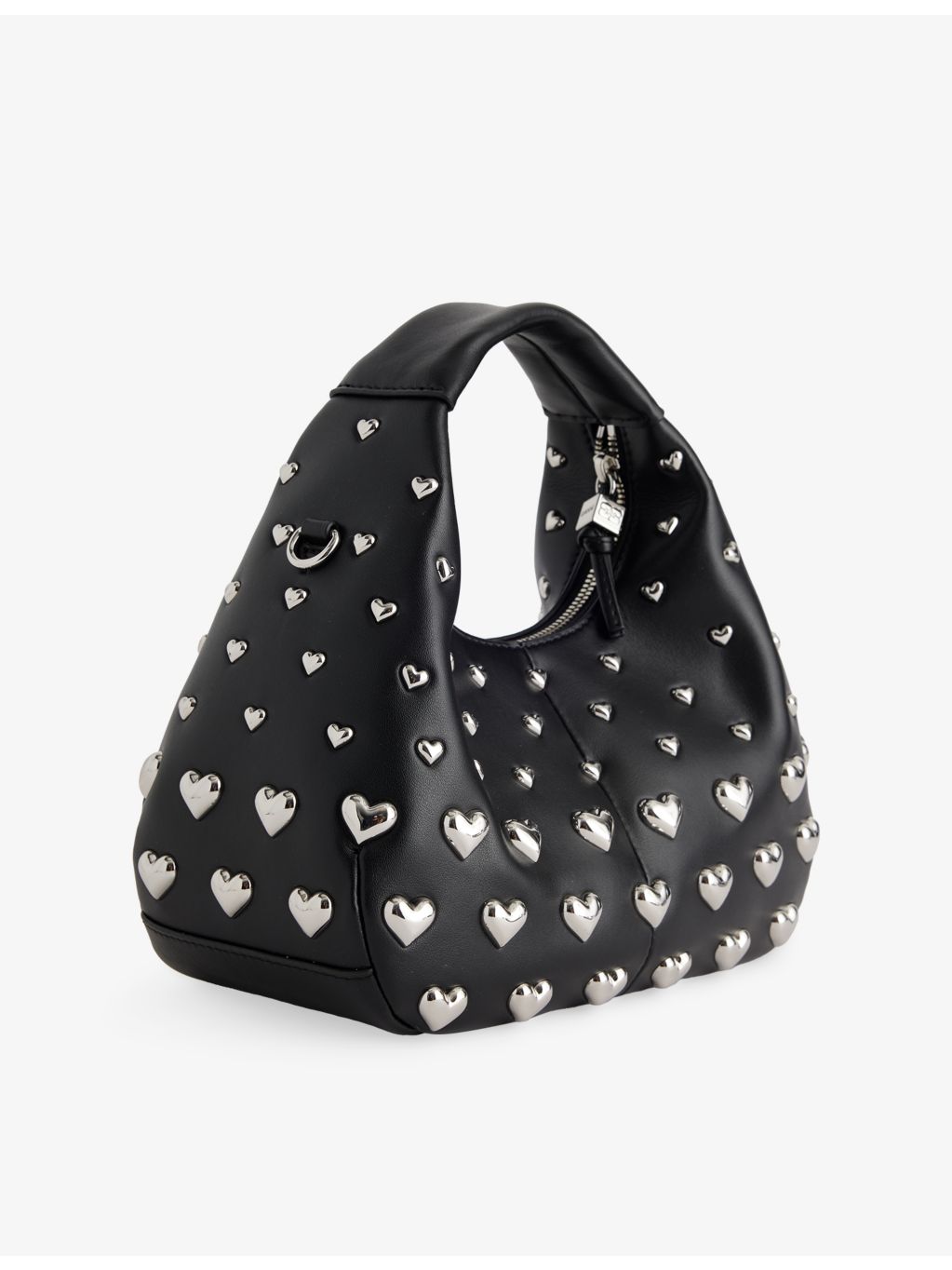 GANNI mini leather hobo bag with heart embellishment - British product
