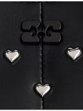 GANNI mini leather hobo bag with heart embellishment - British product