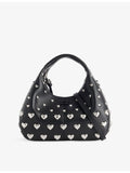 GANNI mini leather hobo bag with heart embellishment - British product