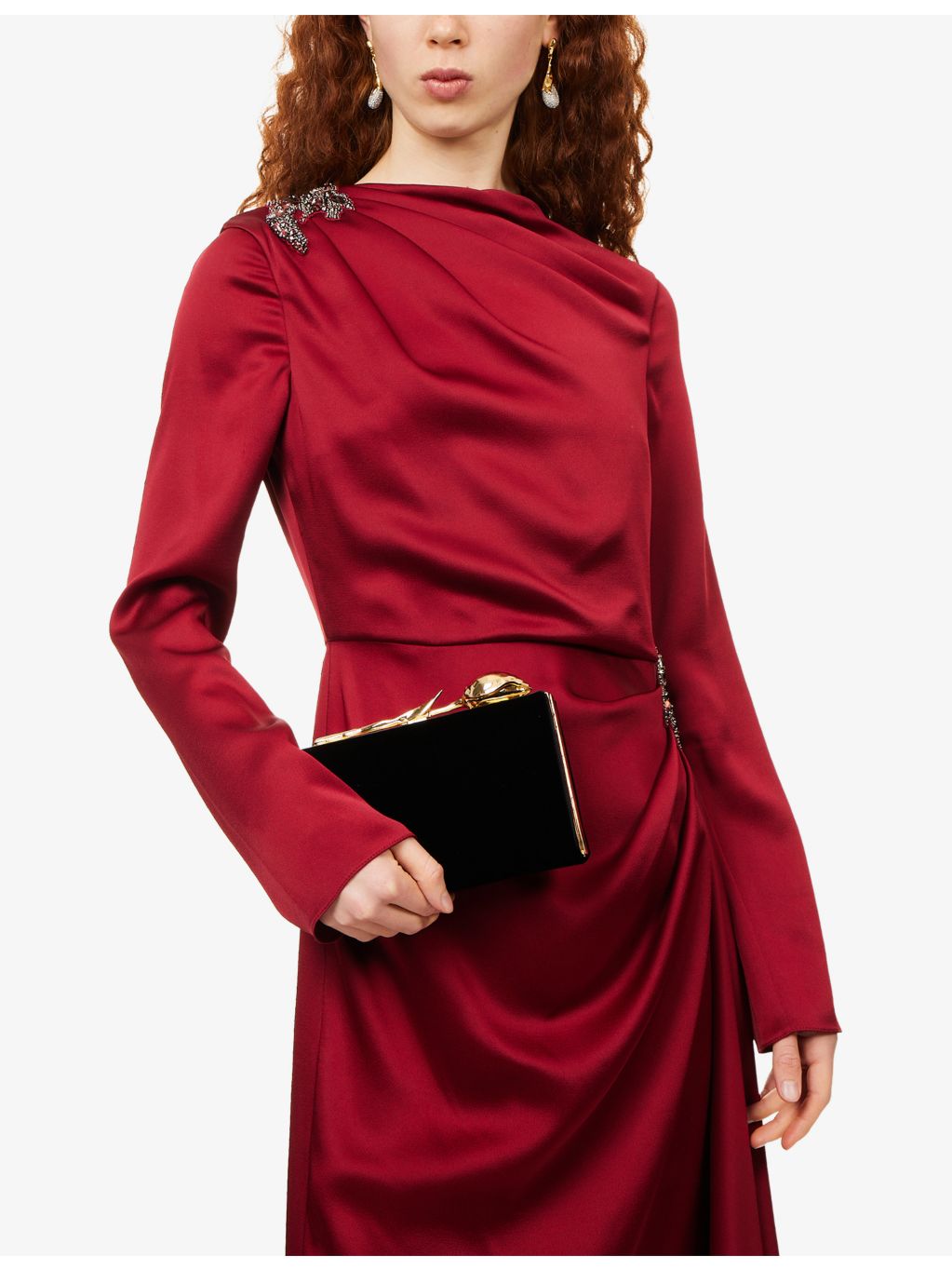 Erdem Bloom Minaudière velvet clutch bag, imported from the UK
