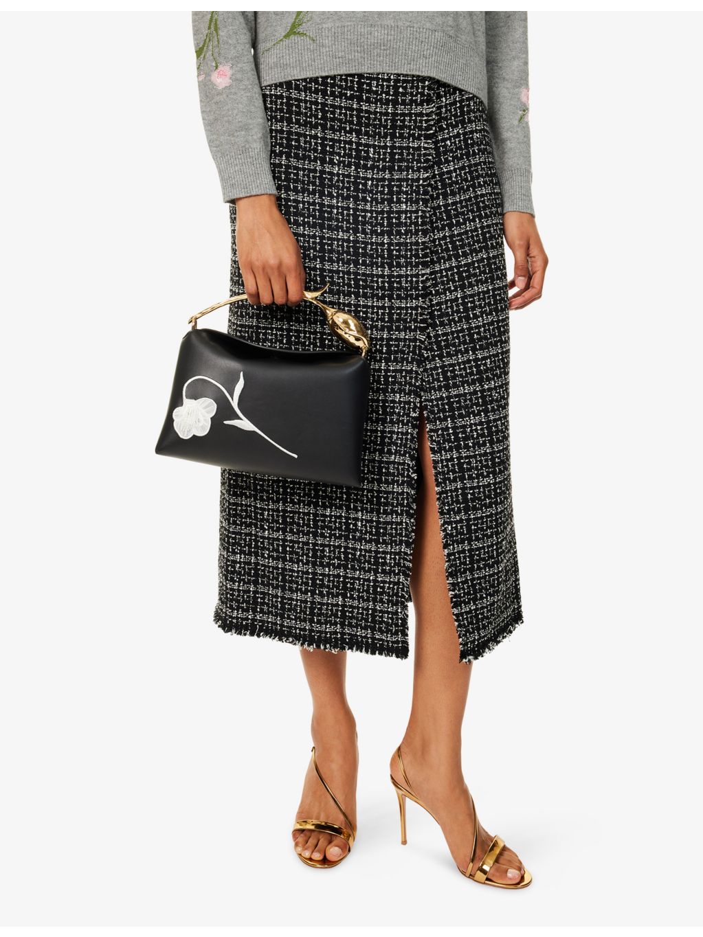 Erdem Midi Bloom leather top-handle bag - British product