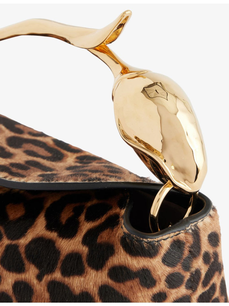 Erdem Mini Bloom leopard-print pony hair top-handle bag, UK version