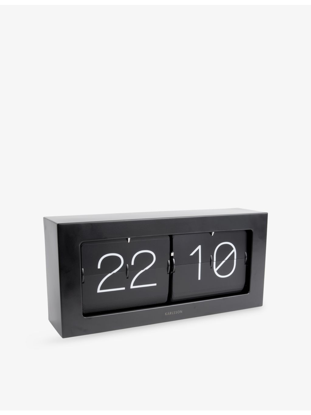 Karlsson Boxed Flip XL table clock in matt black - British product