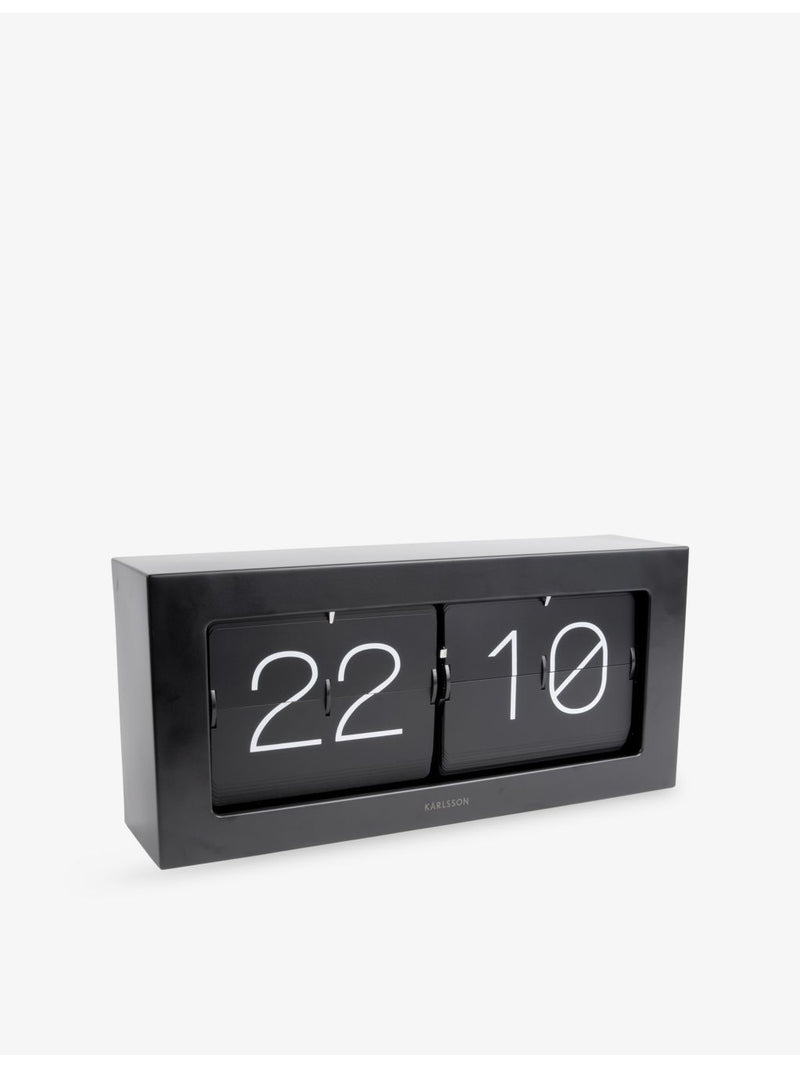 Karlsson Boxed Flip XL table clock in matt black - British product