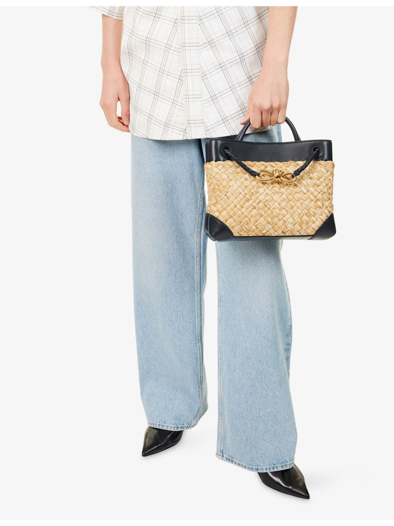 Bottega Veneta raffia leather top-handle bag - British product