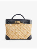 Bottega Veneta raffia leather top-handle bag - British product