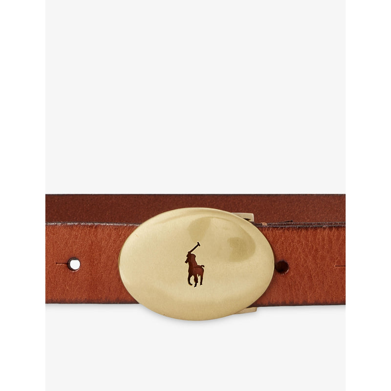 Polo Ralph Lauren round-buckle leather belt, UK version