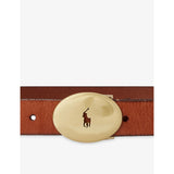 Polo Ralph Lauren round-buckle leather belt, UK version