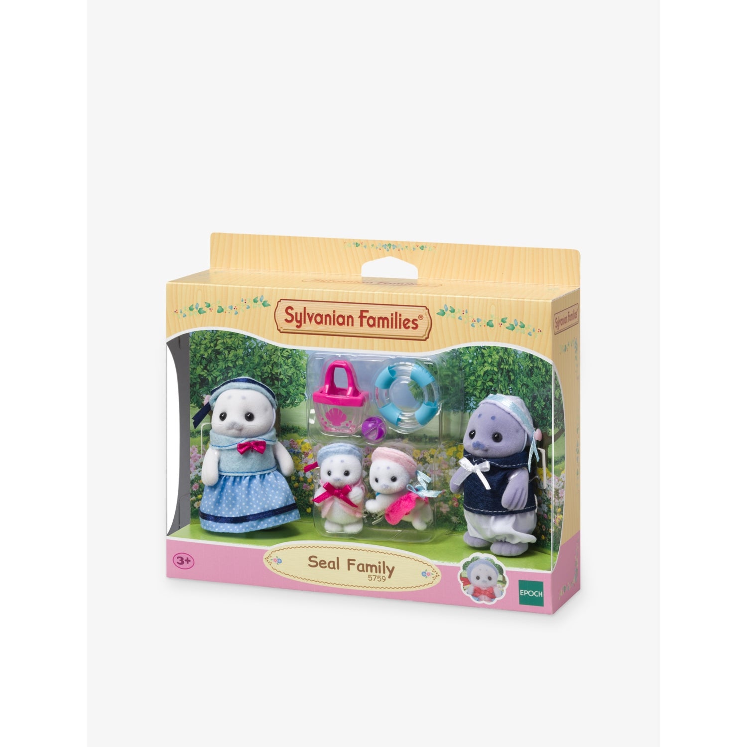 Sylvanian Families Seal Family Playset with beach accessories, UK version