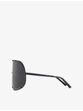 Rick Owens Shield sunglasses stainless steel surgical frame (British brand)