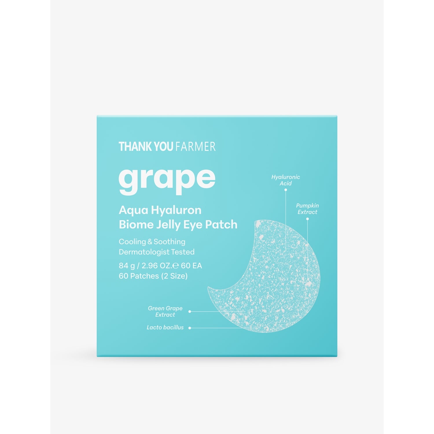 Thank You Farmer grape hyaluron eye patches 60, imported from the UK