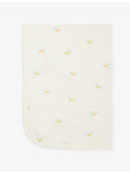 Sleepy Doe cotton baby blanket with duckling print, imported from the UK