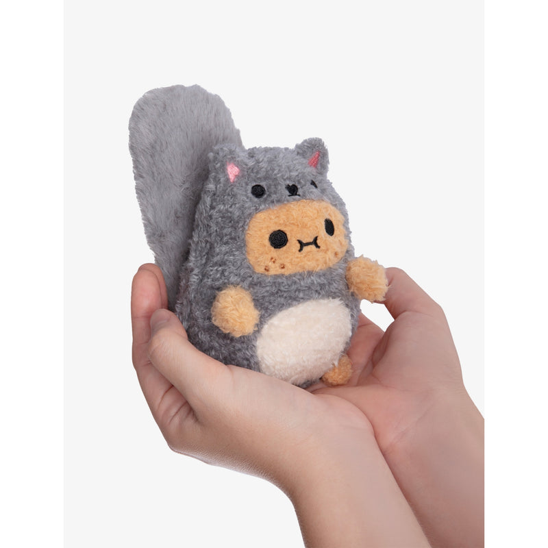 Noodoll Grey Squirrel Ricespud mini sitting soft toy 13cm - British product