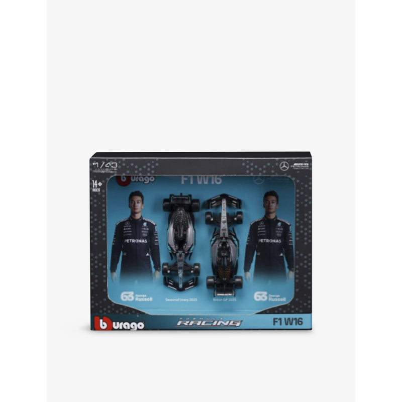 Bburago F1 Mercedes two-pack 1:43 scale George Russell die-cast models (British brand)
