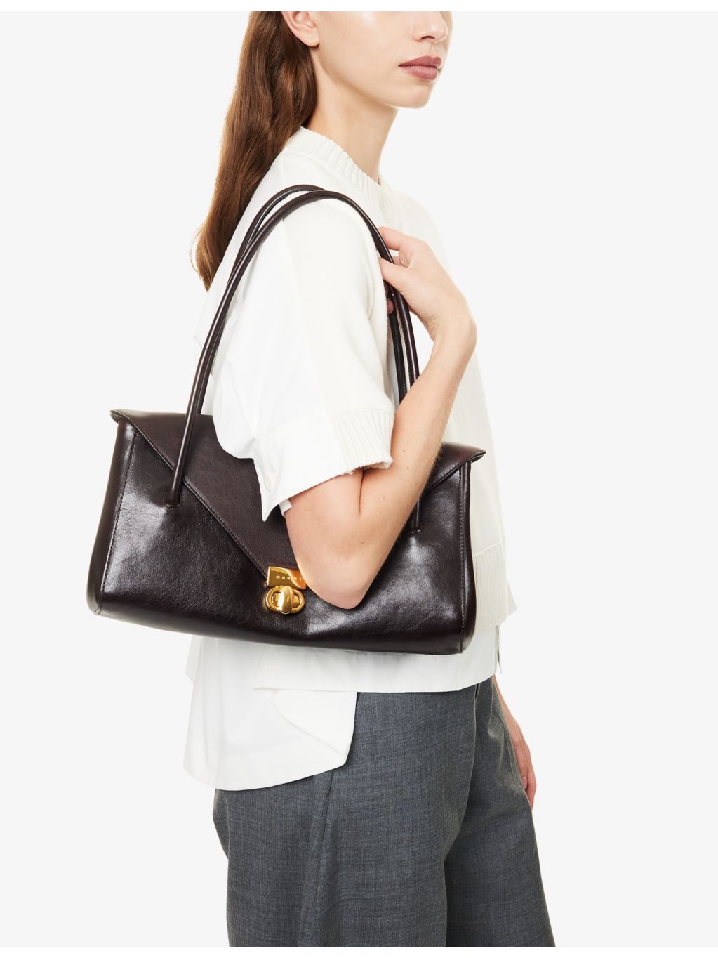 Marni East-West leather shoulder bag - British product