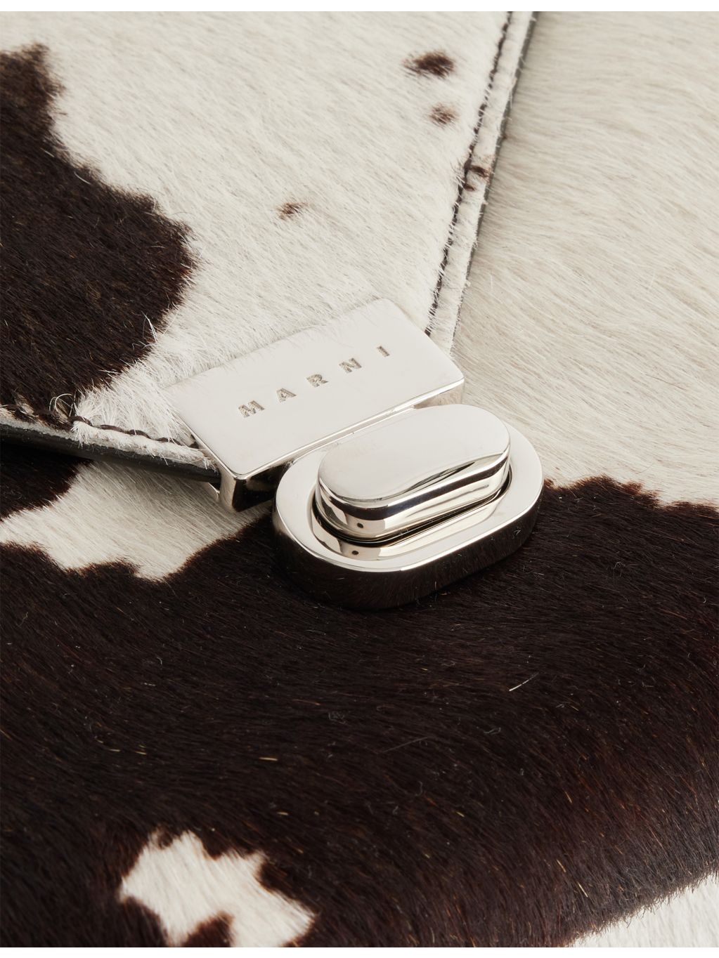 Marni cow-print pony hair-leather shoulder bag - British product