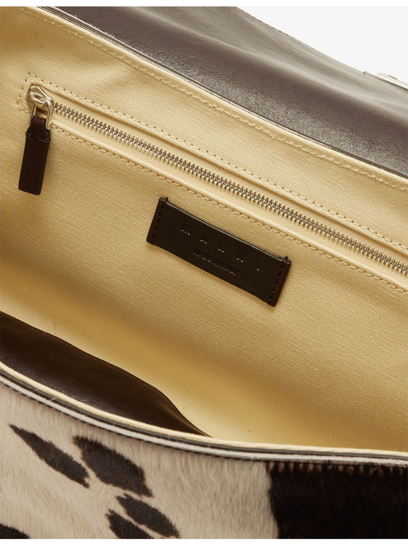 Marni cow-print pony hair-leather shoulder bag - British product